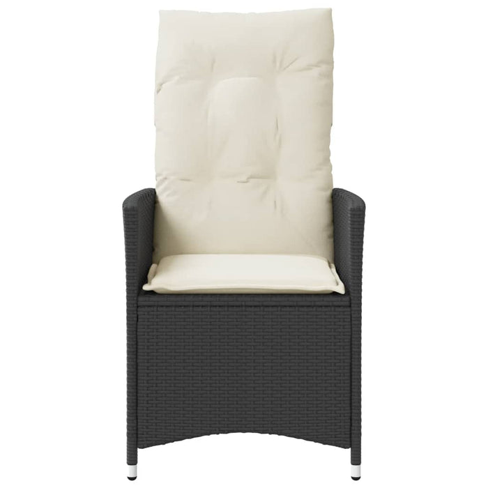 Reclining Garden Chair With Cushions Black Poly Rattan Tlpltn