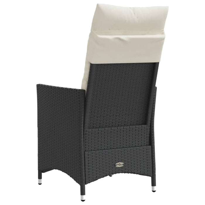 Reclining Garden Chair With Cushions Black Poly Rattan Tlpltn