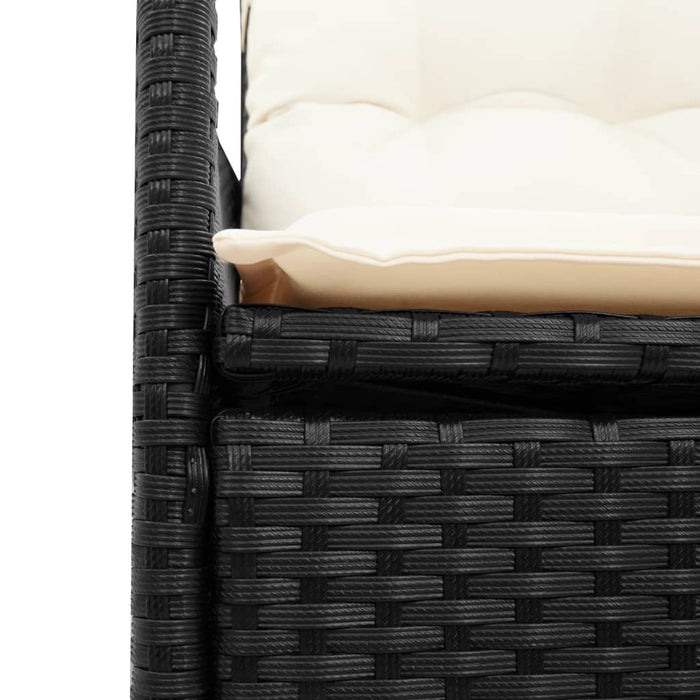 Reclining Garden Chair With Cushions Black Poly Rattan Tlpltn