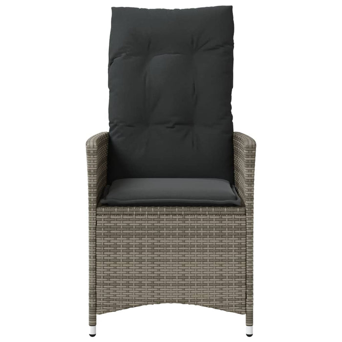 Reclining Garden Chair With Cushions Grey Poly Rattan Tlplab