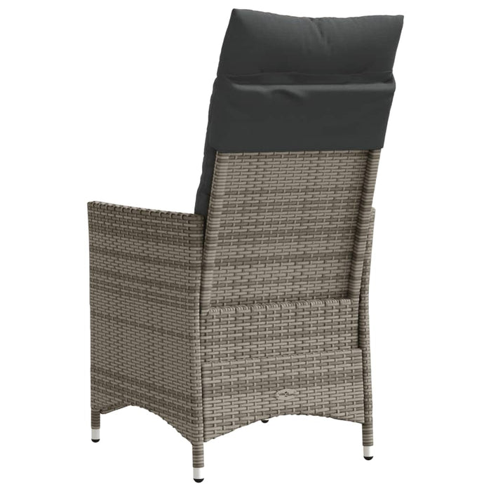 Reclining Garden Chair With Cushions Grey Poly Rattan Tlplab