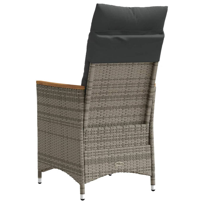 Reclining Garden Chair With Cushions Grey Poly Rattan Tlplaa