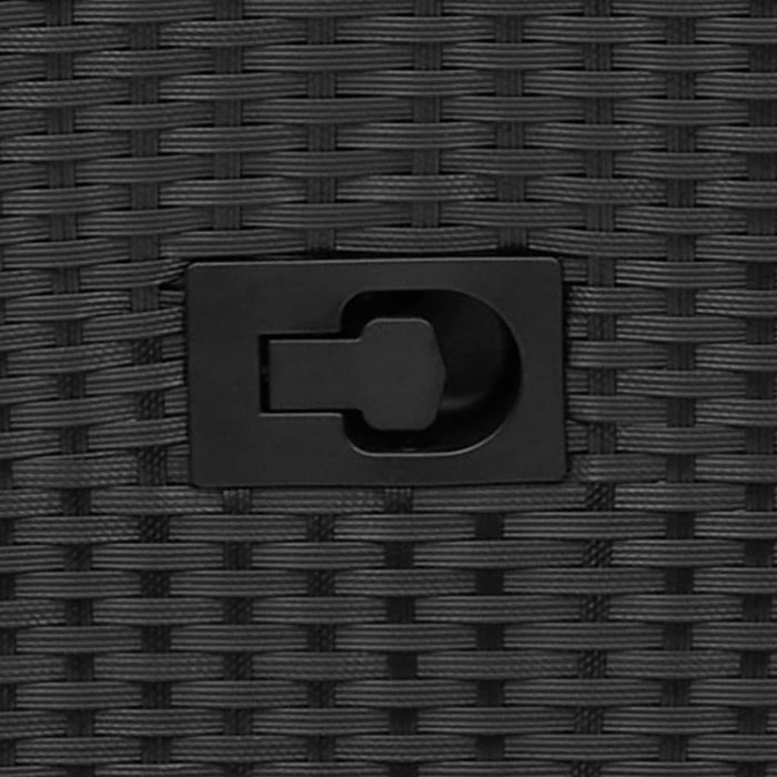 3 Piece Bistro Set With Cushions Black Poly Rattan Tlplpi