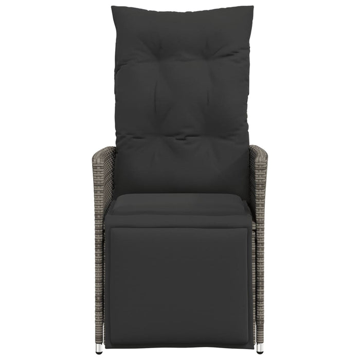 Reclining Garden Chair With Cushions Grey Poly Rattan Tlpllo