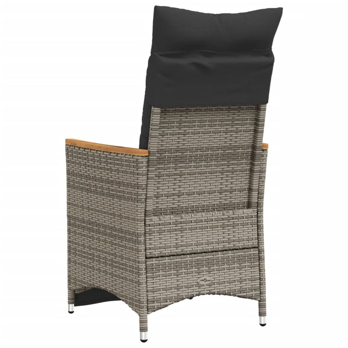 Reclining Garden Chair With Cushions Grey Poly Rattan Tlpllp