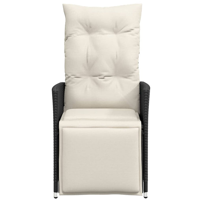 Reclining Garden Chairs 2 Pcs With Cushions Black Poly Rattan Tlplll