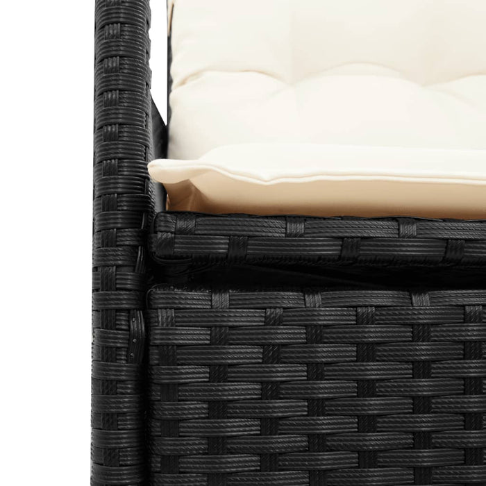 Reclining Garden Chairs 2 Pcs With Cushions Black Poly Rattan Tlplll