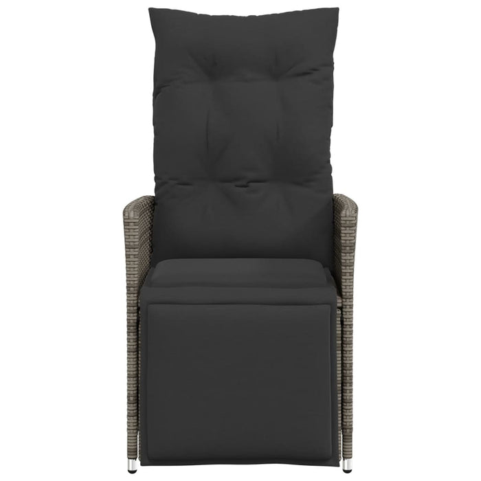 Reclining Garden Chairs 2 Pcs With Cushions Grey Poly Rattan Tlplln