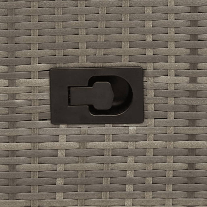 3 Piece Bistro Set With Cushions Grey Poly Rattan Tlplik