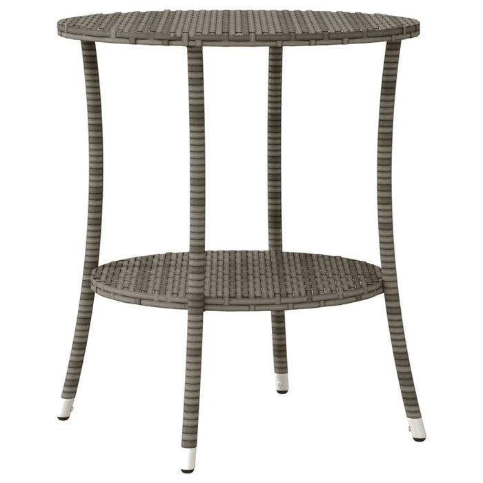 3 Piece Bistro Set With Cushions Grey Poly Rattan Tlplik