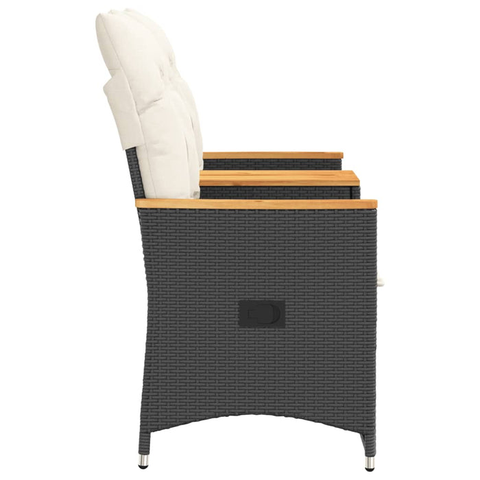 Reclining Garden Sofa 2-Seater With Table Black Poly Rattan Tlpixb