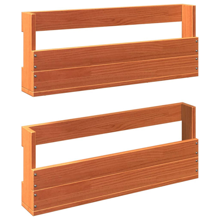 Wall-Mounted Shoe Racks 2 Pcs Wax Brown 59X8.5X23.5 Cm Solid Wood Pine Naaank