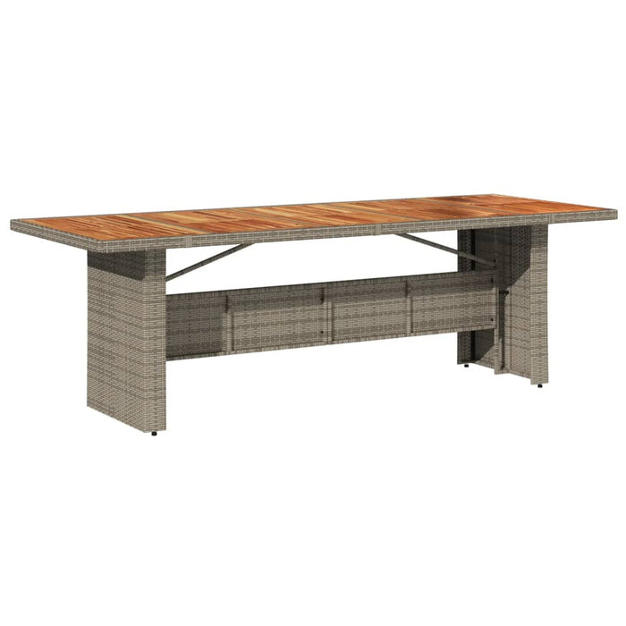 Garden Table With Acacia Wood Top Grey 240X90X75 Cm Poly Rattan Tlppkl