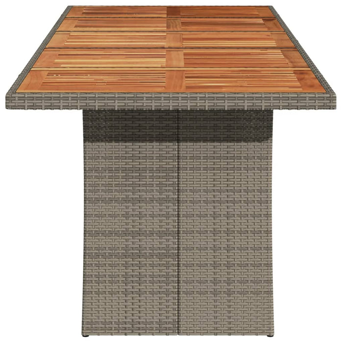 Garden Table With Acacia Wood Top Grey 240X90X75 Cm Poly Rattan Tlppkl