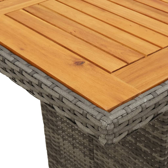 Garden Table With Acacia Wood Top Grey 240X90X75 Cm Poly Rattan Tlppkl
