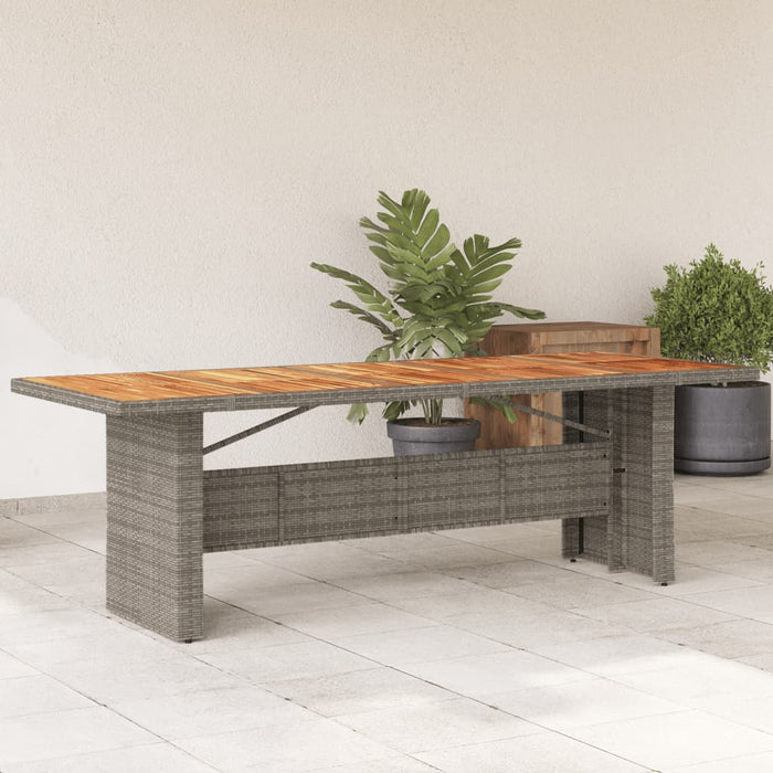 Garden Table With Acacia Wood Top Grey 240X90X75 Cm Poly Rattan Tlppkl
