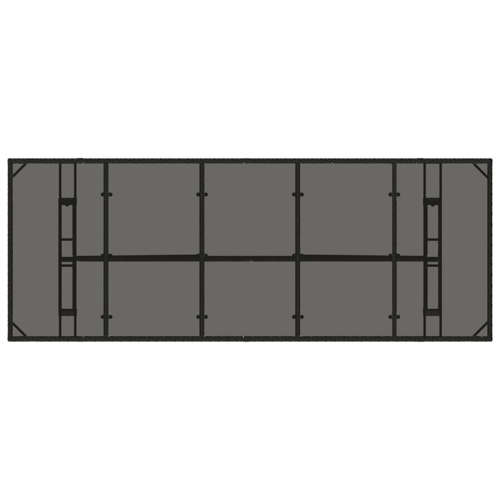 Garden Table With Glass Top Black 240X90X75 Cm Poly Rattan Tlppki
