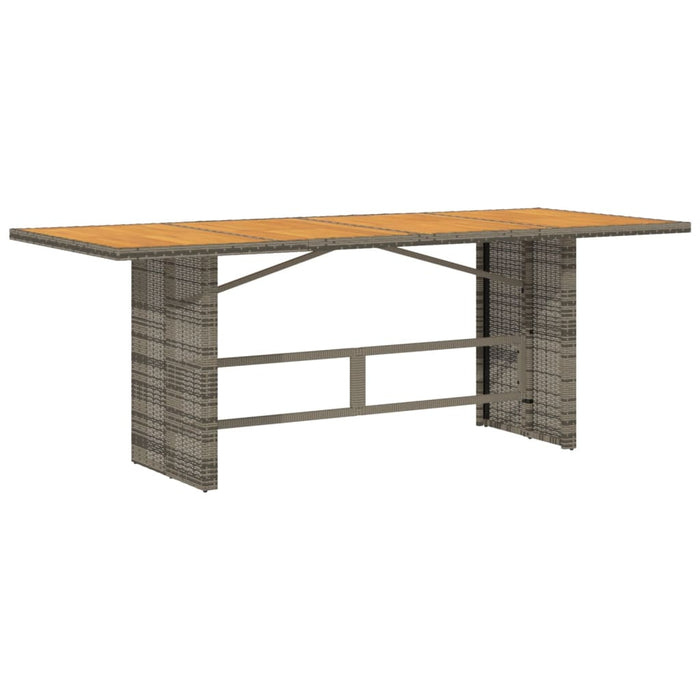 Garden Table With Acacia Wood Top Grey 190X80X75 Cm Poly Rattan Tlplbo