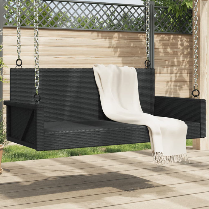 Swing Bench Black 119X56X48 Cm Poly Rattan Tlplxp
