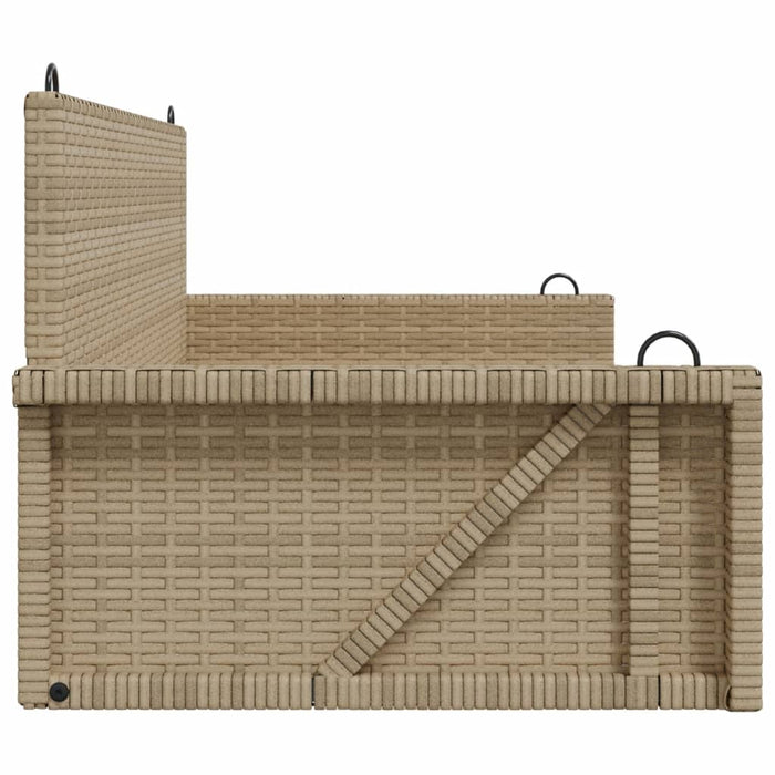 Swing Bench Beige 119X56X48 Cm Poly Rattan Tlplxn