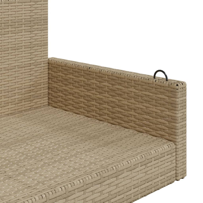 Swing Bench Beige 119X56X48 Cm Poly Rattan Tlplxn