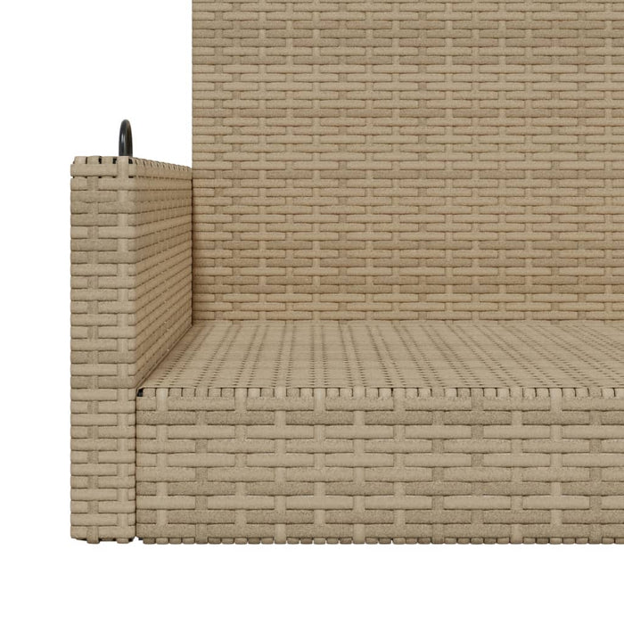 Swing Bench Beige 119X56X48 Cm Poly Rattan Tlplxn
