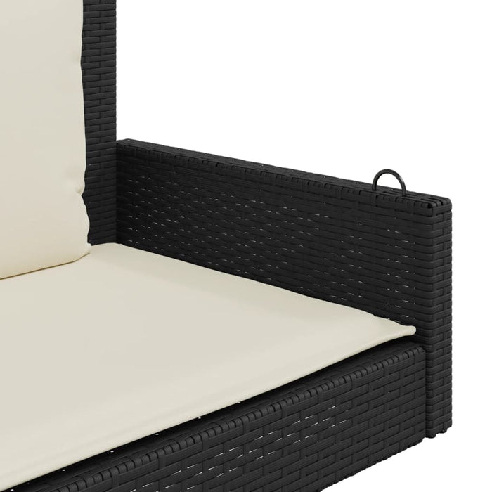Swing Bench With Cushions Black 119X56X48 Cm Poly Rattan Tlplxk
