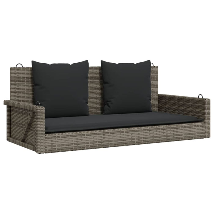Swing Bench With Cushions Grey 119X56X48 Cm Poly Rattan Tlplto
