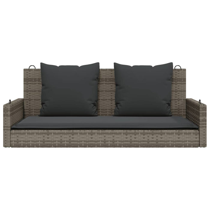 Swing Bench With Cushions Grey 119X56X48 Cm Poly Rattan Tlplto