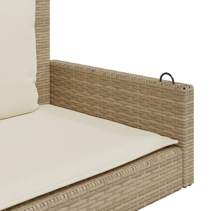Swing Bench With Cushions Beige 119X56X48 Cm Poly Rattan Tlpltx