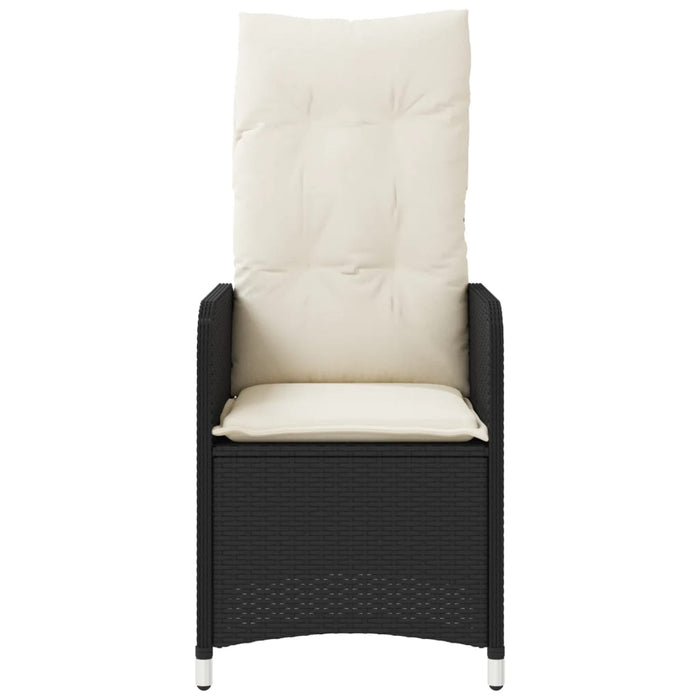 Reclining Garden Chair With Cushions Black Poly Rattan Tlplnb