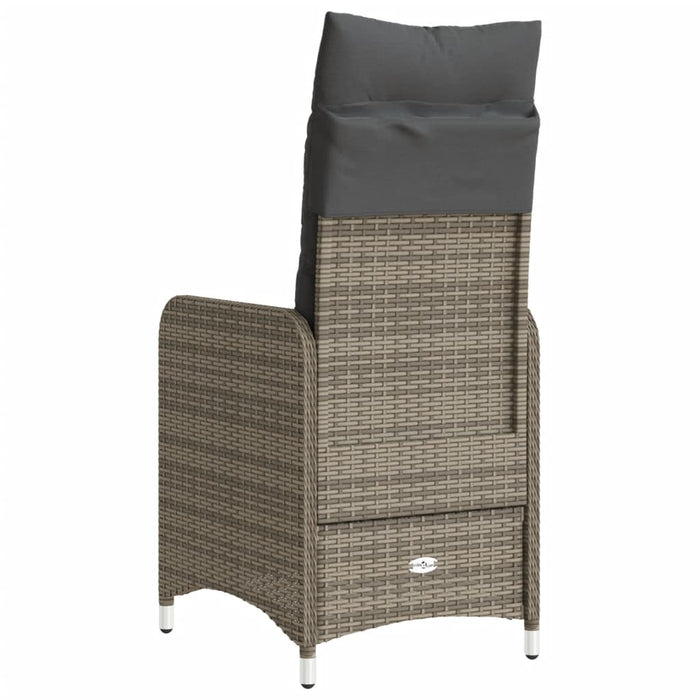 Reclining Garden Chair With Cushions Grey Poly Rattan Tlplnx