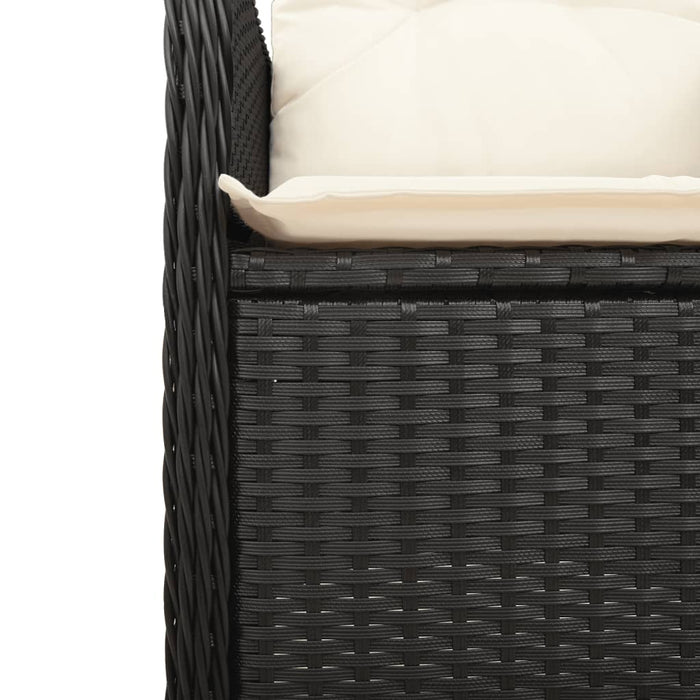 Reclining Garden Chairs 2 Pcs With Cushions Black Poly Rattan Tlplnp