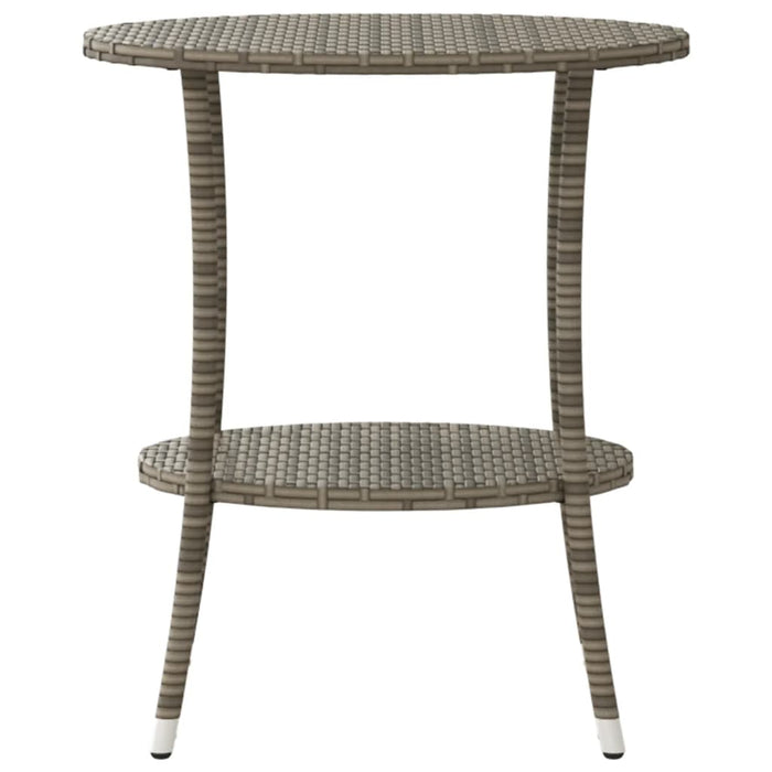 Reclining Garden Chairs 2 Pcs With Table Grey Poly Rattan Tlplkx