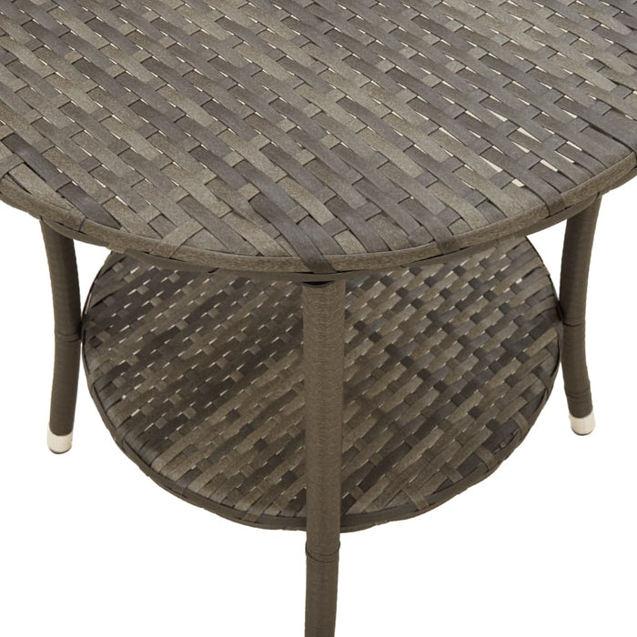 Reclining Garden Chairs 2 Pcs With Table Grey Poly Rattan Tlplkx