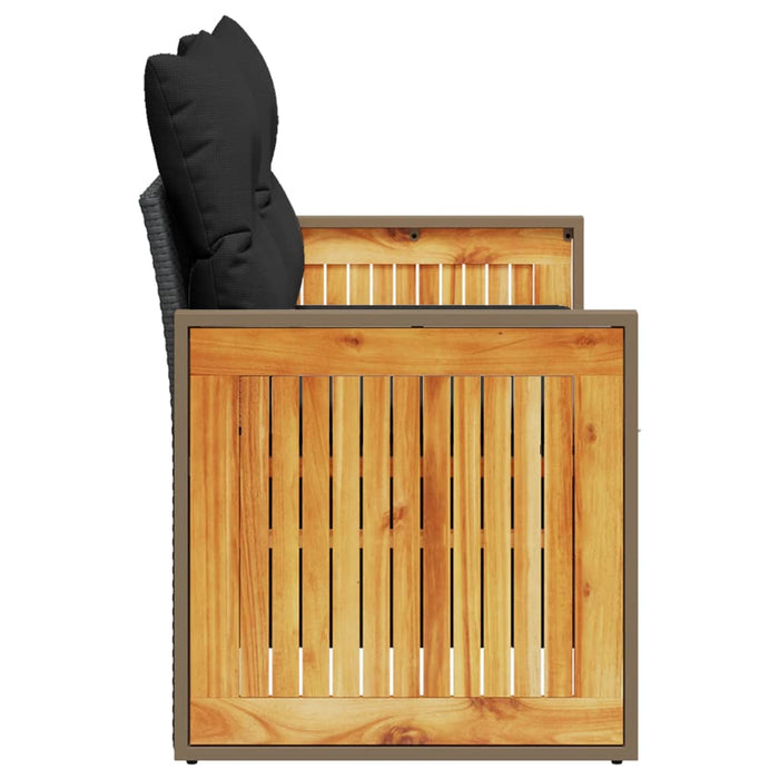 Garden Sofa With Cushions 2-Seater Black Poly Rattan Tlpkik