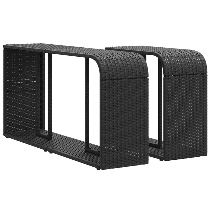 Storage Shelves 2 Pcs Black Poly Rattan Tlpkno