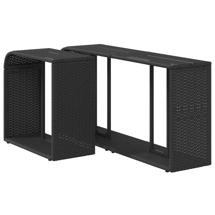 Storage Shelves 2 Pcs Black Poly Rattan Tlpkno