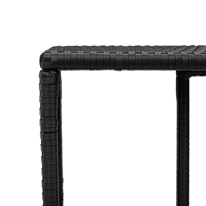 Storage Shelves 2 Pcs Black Poly Rattan Tlpkno
