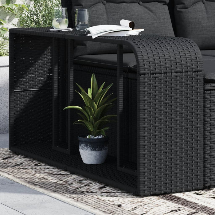 Storage Shelves 2 Pcs Black Poly Rattan Tlpkno