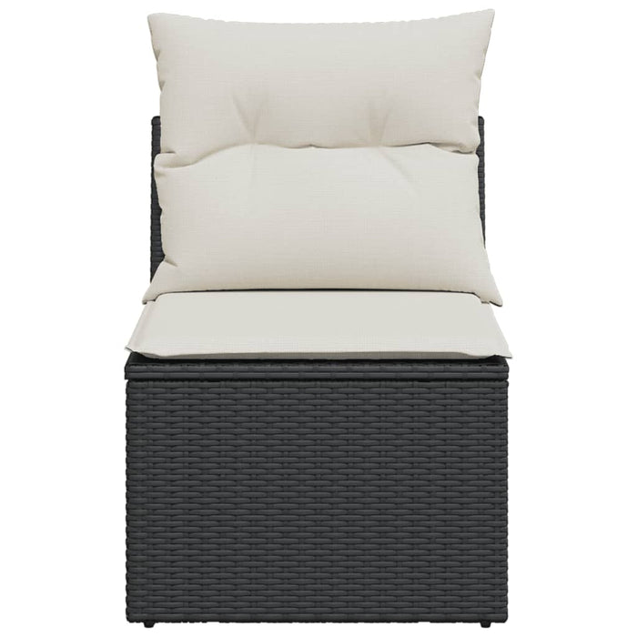 Garden Sofa Armless With Cushions Black Poly Rattan Tlpkkl