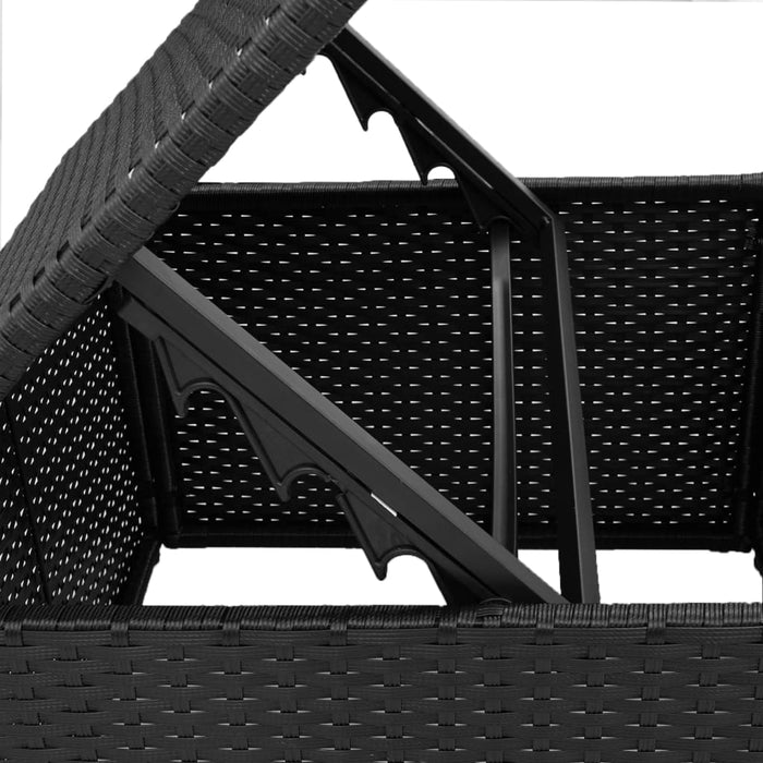 Garden Stool With Cushion Black 55X55X37 Cm Poly Rattan Tllbbx