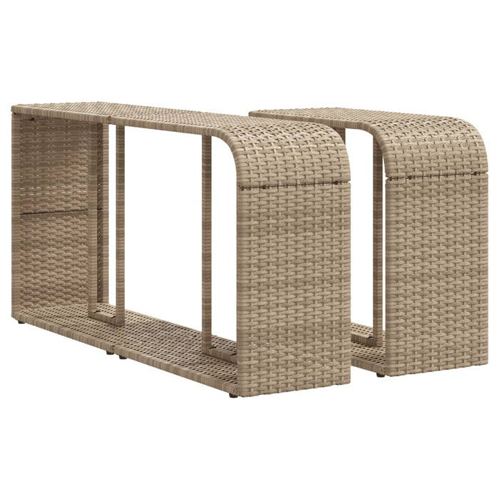 Storage Shelves 2 Pcs Beige Poly Rattan Tllbib