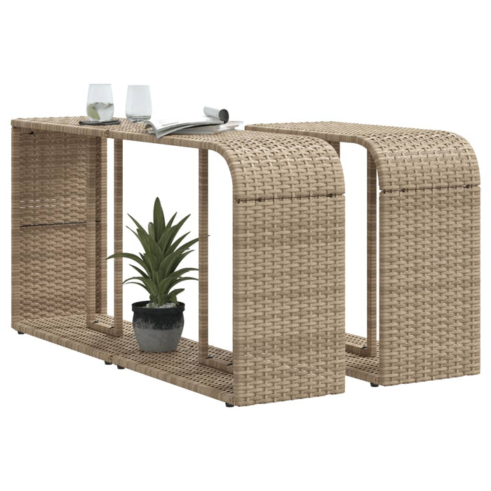 Storage Shelves 2 Pcs Beige Poly Rattan Tllbib