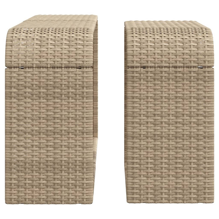Storage Shelves 2 Pcs Beige Poly Rattan Tllbib