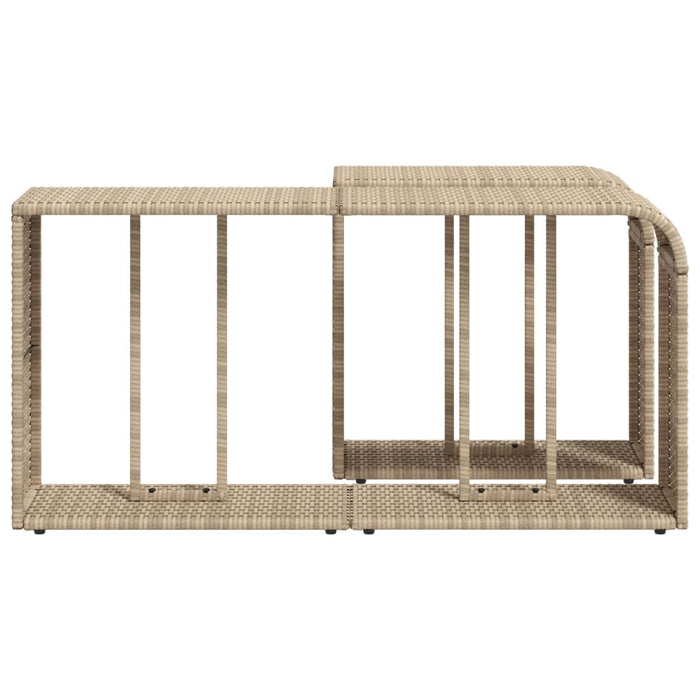 Storage Shelves 2 Pcs Beige Poly Rattan Tllbib