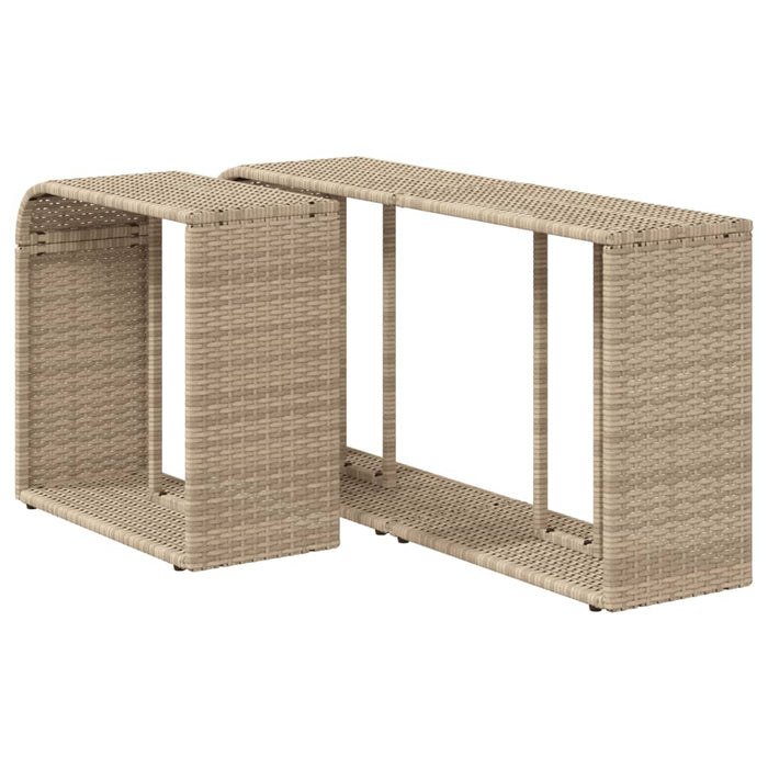 Storage Shelves 2 Pcs Beige Poly Rattan Tllbib