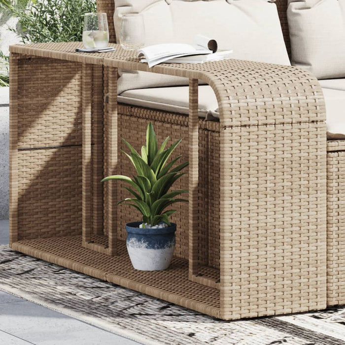 Storage Shelves 2 Pcs Beige Poly Rattan Tllbib