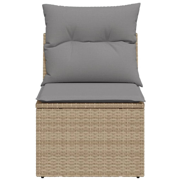 Garden Sofa Armless With Cushions Beige Poly Rattan Tllbnp