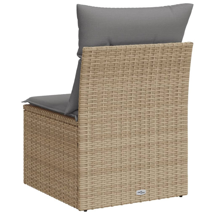 Garden Sofa Armless With Cushions Beige Poly Rattan Tllbnp